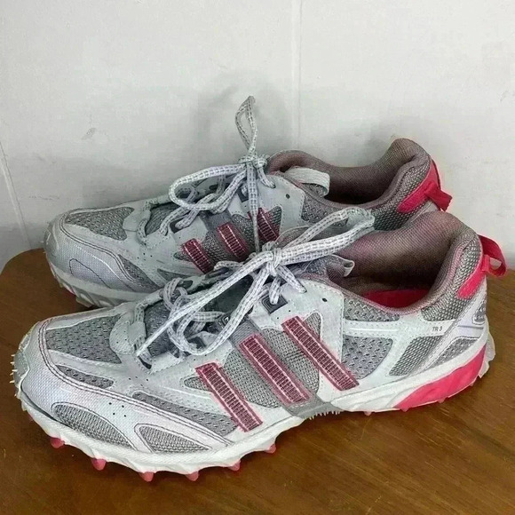 Adidas Women's Size 8.5 Gray Red Kanadia Tr3 Trail Hiker Running Rugged - Picture 3 of 8